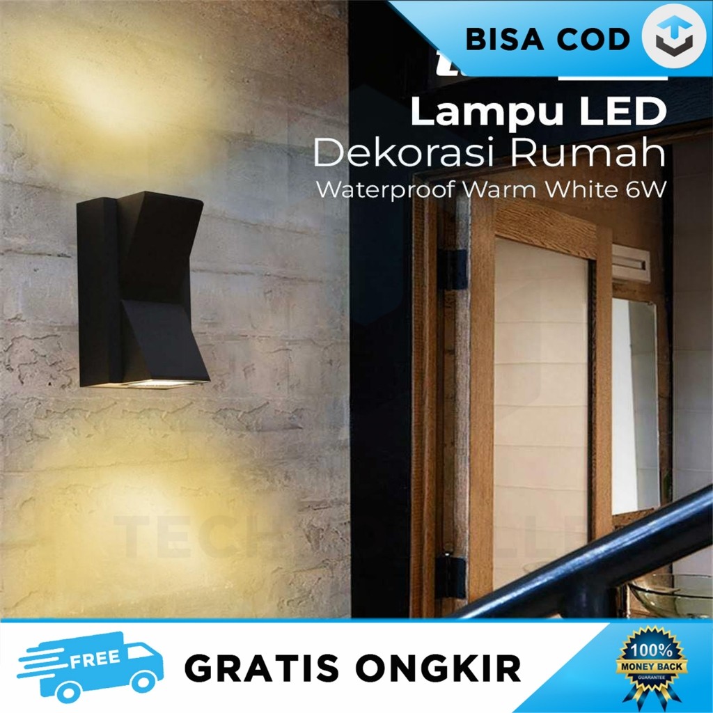 LAMPU DINDING TERAS RUMAH OUTDOOR MINIMALIS MEWAH ELEGAN WATERPROOF