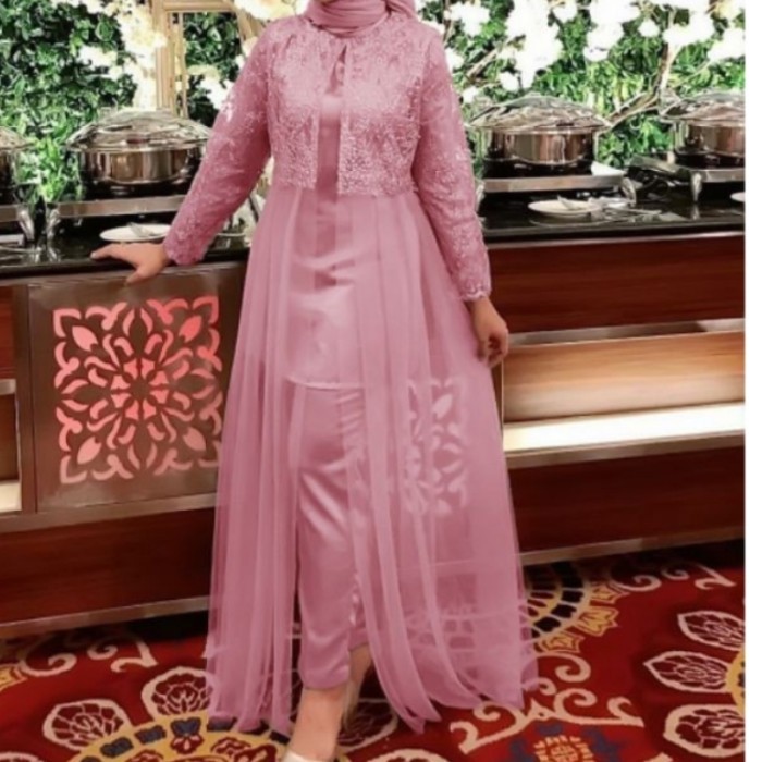 gamis wanita dewasa maxi baju muslim seragam pernikahan maxy mewah