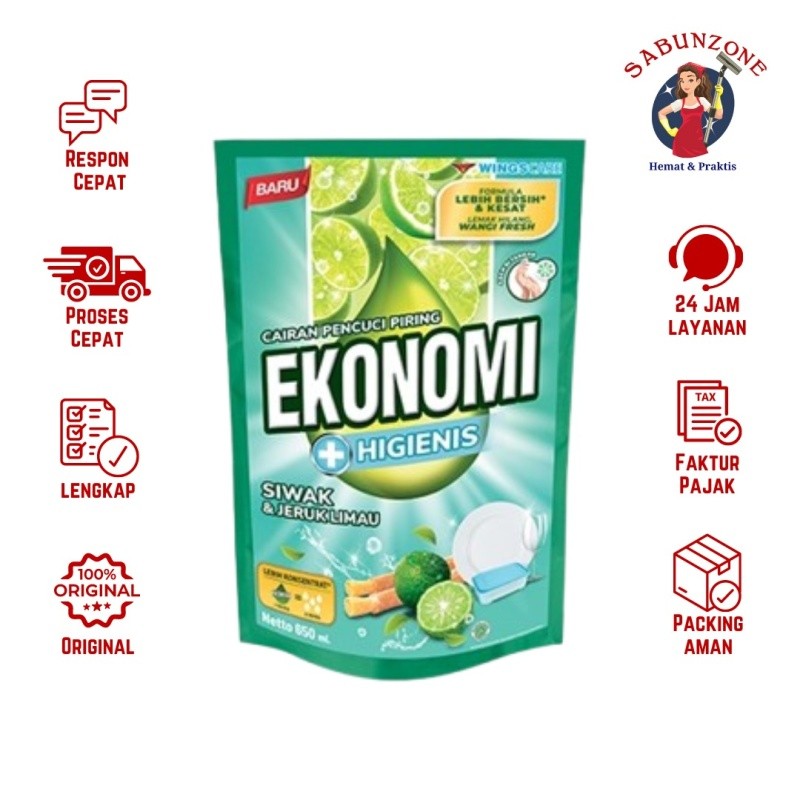 Ekonomi Sabun Pencuci Piring Cair Siwak & Jeruk Limau 290 ml