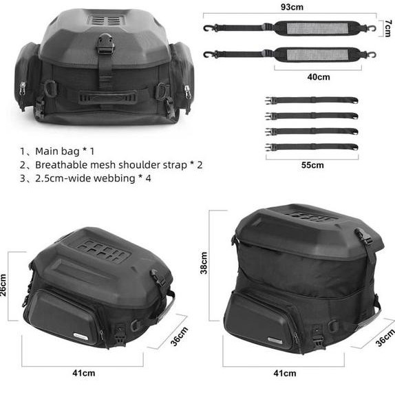 MOTORCYCLE TAIL BAG WATERPROOF RHINOWALK TAS BELAKANG MOTOR TOURING MT2335