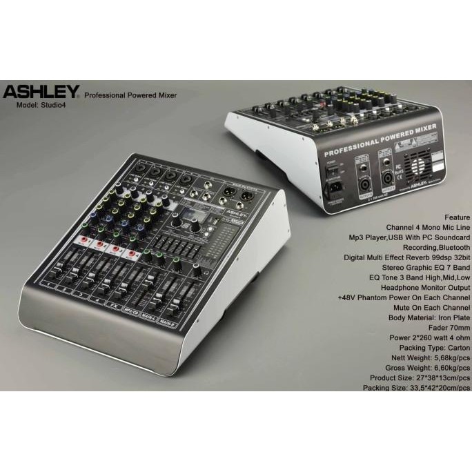 POWER MIXER ASHLEY 4 CHANNEL STUDIO 4