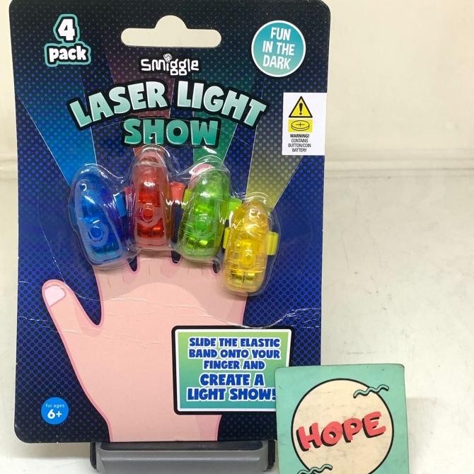 Smiggle Laser Finger Light Show X4 Original Mainan Lampu Tangan Anak