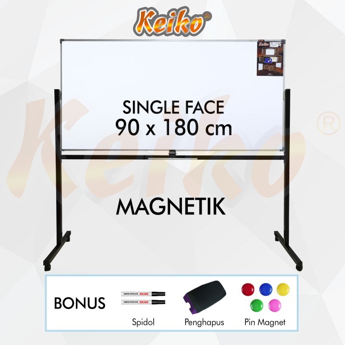 

Papan Tulis Whiteboard Standing Magnet Single Face Keiko 90 x 180 cm