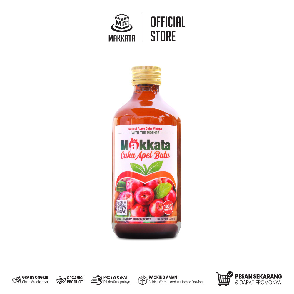

MAKKATA cuka apel Organik Malang Batu 330ml Untuk Masakan Penyedap Rasa Dan Minuman