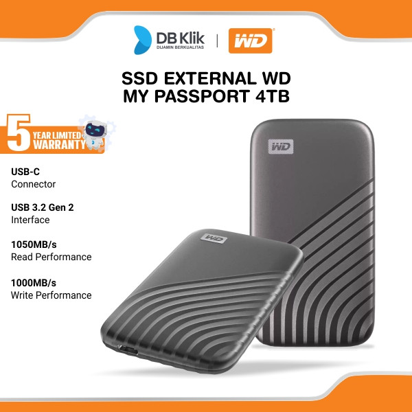 WD My Passport SSD External 4TB USB-C