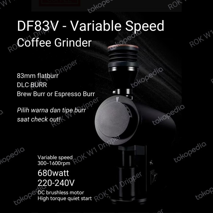 Df83V Variable Speed Coffee Grinder - Ggiling Kopi Adjustable Rpm