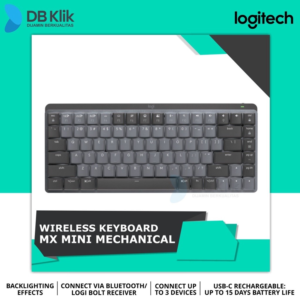 Logitech Mx Mini Keyboard Mechanical Wireless + Bluetooth (920-010783)