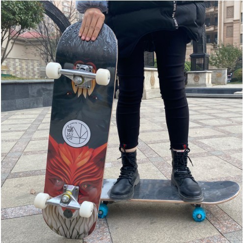Papan Skate 81cm Papan Skateboard Empat Roda Papan Skater Maplewood untuk Dewasa & Anak-anak Skatebo