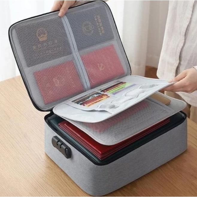 

TAS DOKUMEN TRAVEL BAG DOCUMENT STORAGE BOX DENGAN 3 DIGIT