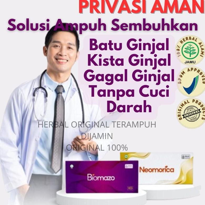 Ready Biomazo & Neomorica Herbal Ampuh Mengobati Masalah Ginjal, Batu Ginjal, Gagal Ginjal, Prostat,