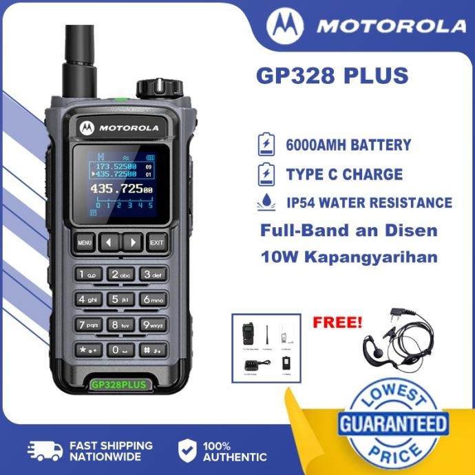 HT Motorola GP328 PLUS 10W pasangan satu tombol asli 20km