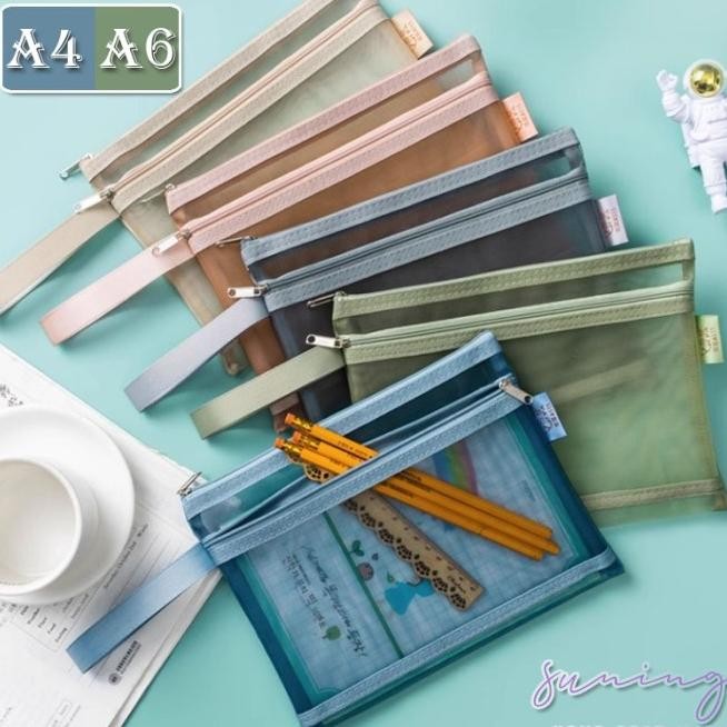 

ZIPPER BAG INFORMATION BAG A4/A6 /TAS DOKUMEN MESH/ BUKU SEKOLAH TRANSPARENT MESH FILE BAG