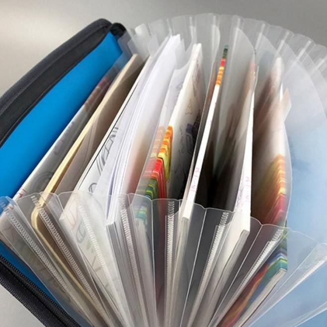 

A4 MULTI-LAYER ORGAN BAG ZIPPER INFORMA TAS KERJA DOKUMEN FILE