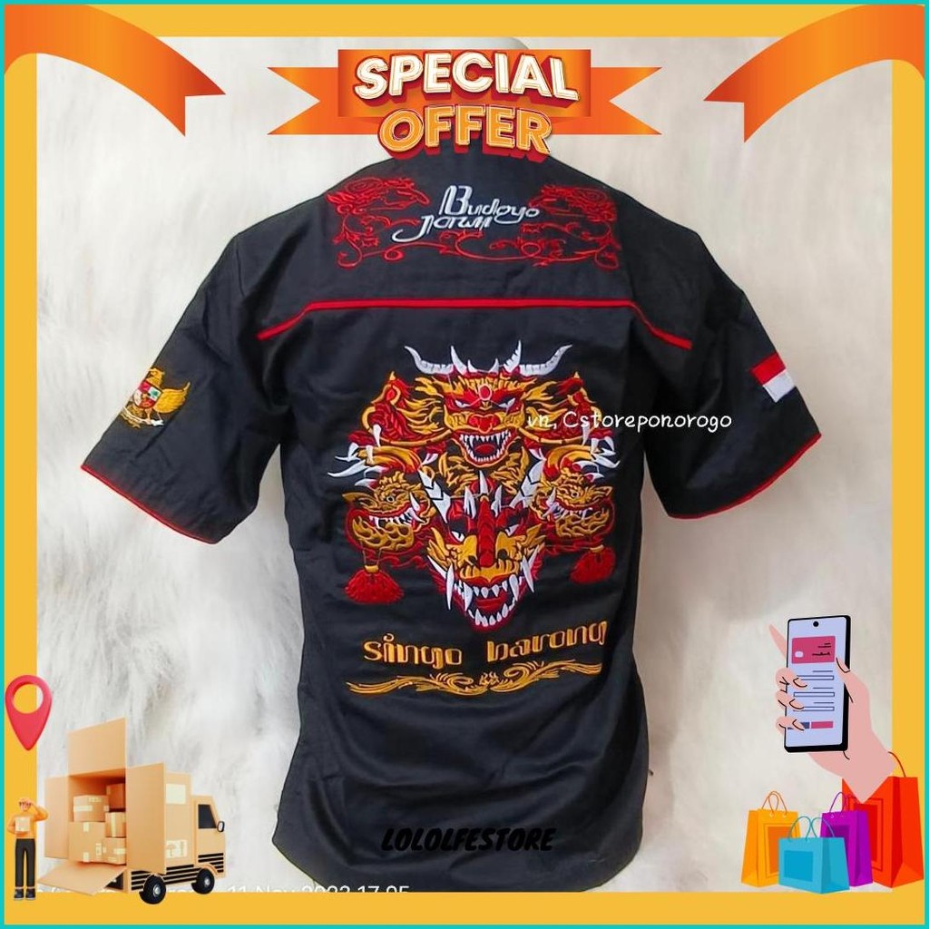 Baju Barongan Bordir Devil Dewasa Kancing Cina Termurah Se Shopee / Barongan Devil / Baju Barongan /