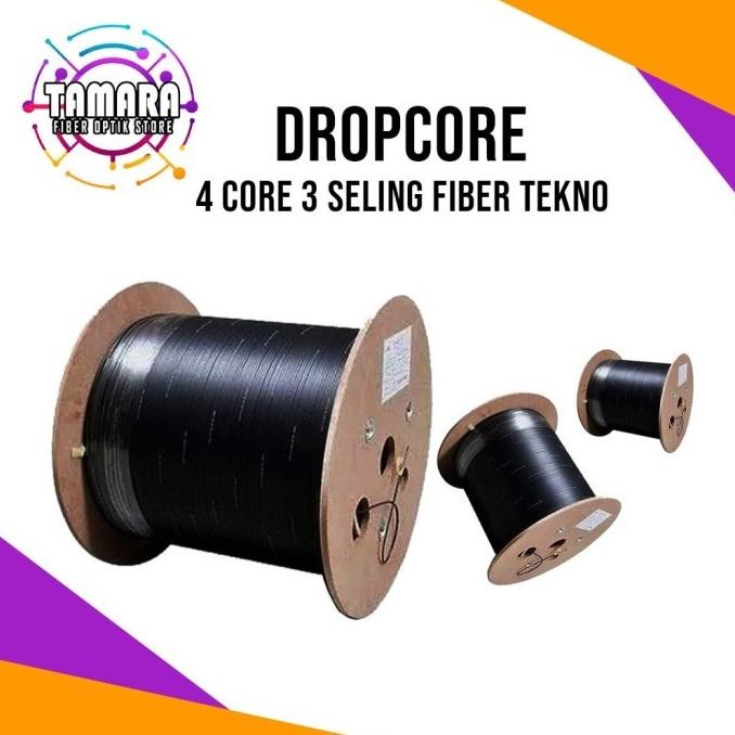 Kabel Dropcore Fiber Optik 4 Core 3 Seling 1000M FIBER TEKNO