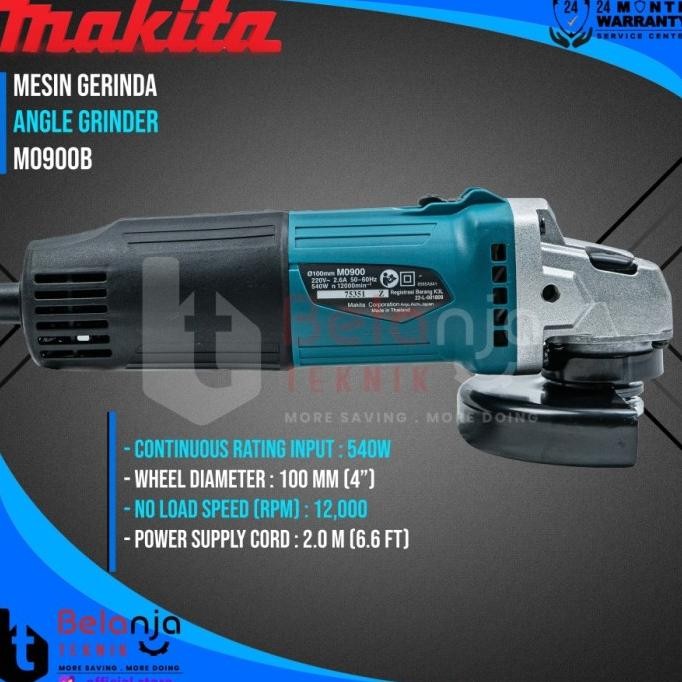 Makita Mesin Gerinda Tangan M0900B 4 Inch 540W Angle Grinder M 0900 B Original Dan Terpercaya