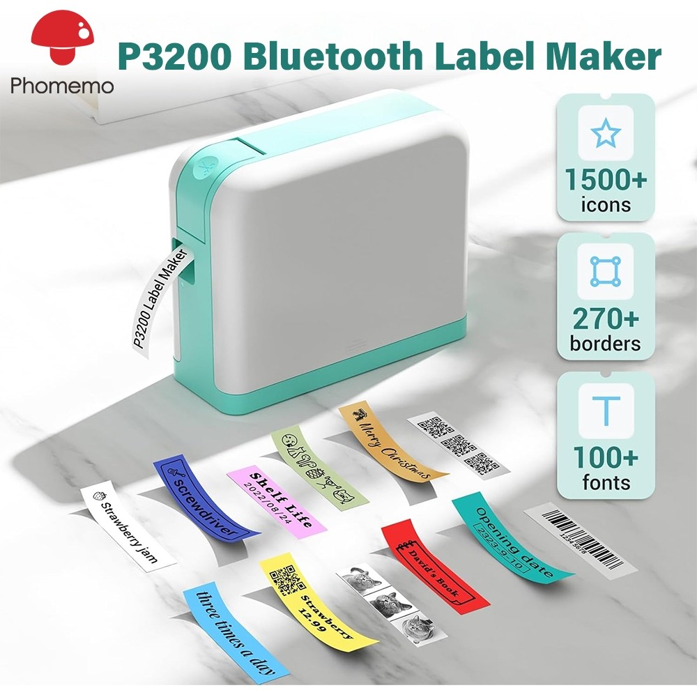 

Mesin Pembuat Label Termal Mini Bluetooth Phomemo P3200 Printer Stiker Tanpa Tinta Portabel Cocok untuk Penyimpanan Rumah/Kantor/Sekolah/Bisnis/Dapur |MByyYAuY|