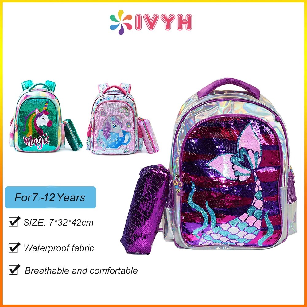 

2/3 Buah Tas Sekolah 16 "Smiggle Anak Perempuan 16" Tas Sekolah Kelas 1-3-6 Tas Ransel 3D untuk Anak-anak Tas Siswa PU Utama (Ransel + Tempat Pensil) |513B835B|