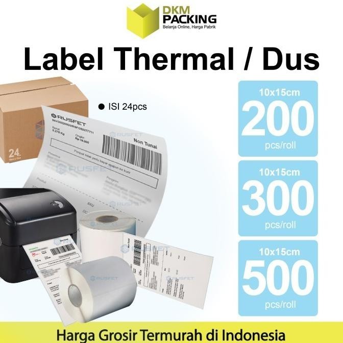 

Kertas Thermal Printer Paper Coreless Resi Barcode Edc Pos 57X30Mm Dus