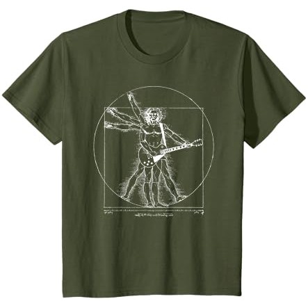 Kaos Pemain Gitar Lucu Da Vinci Vitruvian Man Musisi |oHZBPOnX|