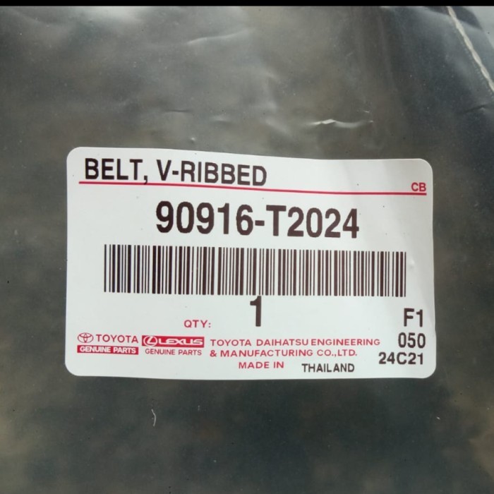 fan belt toyota innova bensin 90916-t2024 tahun 2005/2012