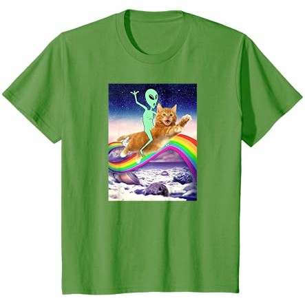 Kaos ALIEN RIDING CAT OVER RAINBOW |uSU0DBOL|