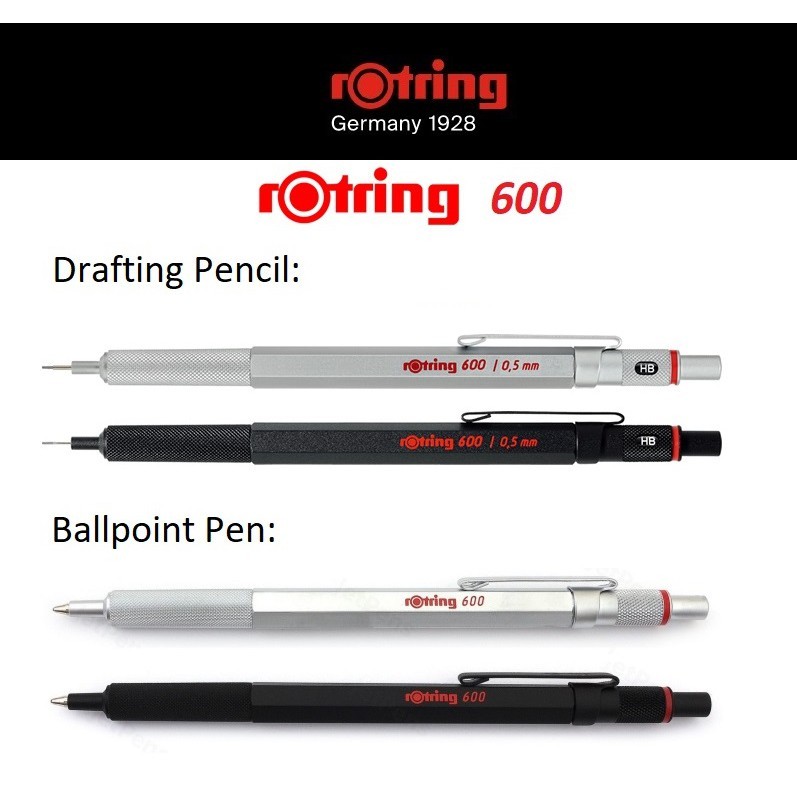 

Pensil Gambar Logam Penuh rOtring 600 (0,3, 0,5, 0,7, 2,0 mm) Pulpen (1,0 mm) Body Hitam / Perak rotring |an8bvVQH|