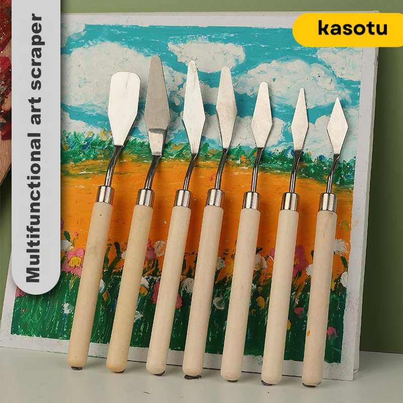 

JOWOART Pisau Palet Lukis Cat Akrilik Painting Scraper Knife 7 PCS - JW7