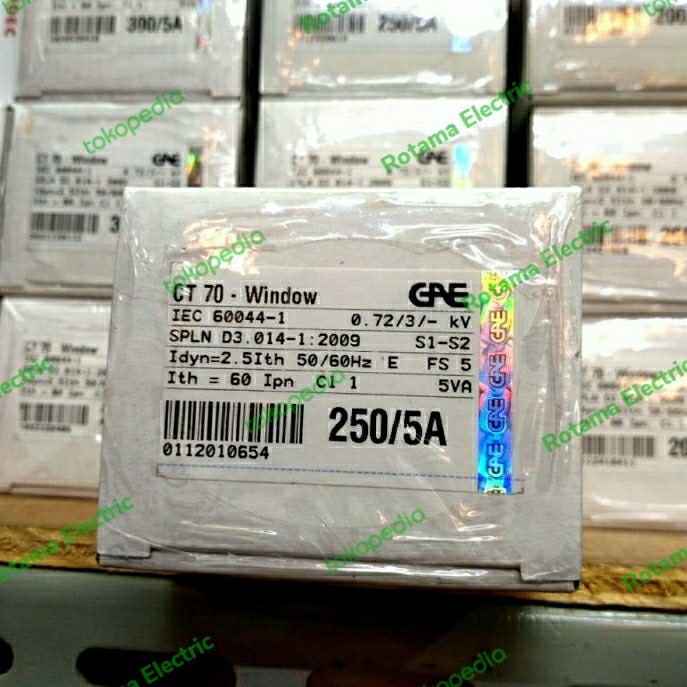 Ct 250/5A Gae, Ct 70, 250/5A, Class 1:5Va, Current Transformers 250A/5