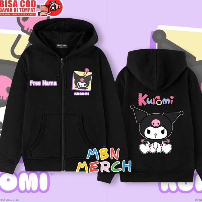 HOODIE ZIPPER ANAK PEREMPUAN KUROMI/JAKET ANAK KUROMI