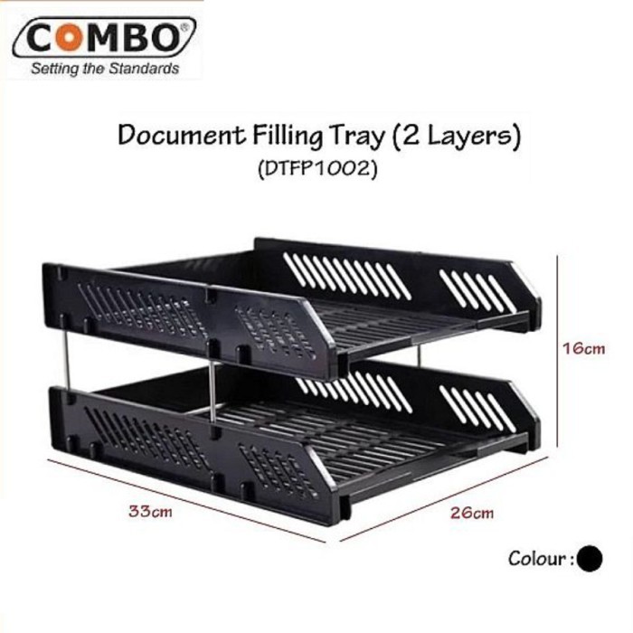 

Document Filling Tray Rak Plastik 2 Tier Tingkat Susun Combo DTFP-1002