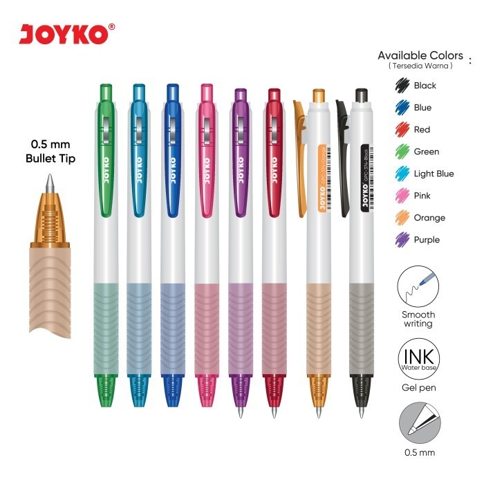 

BEBAS ONGKIR - Color Gel Pen Pulpen Pena Warna Joyko GPC-374 0.5 mm