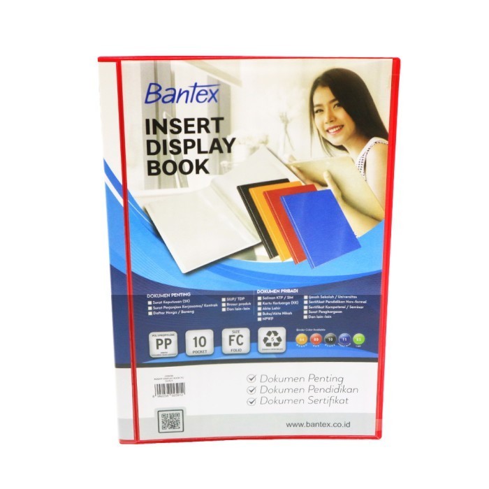 

NEW Insert Display Book Bantex PP Folio F4 Isi 10 Pockets Red 3180I09