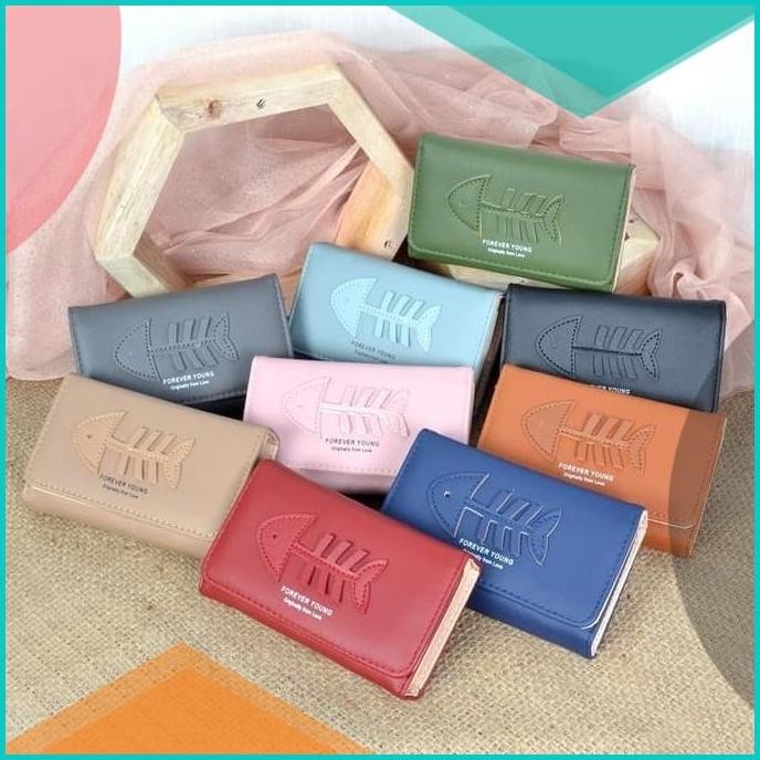 DOMPET WANITA IMPORT Lipat FY Sedang Logo FishBone Wanita 2305-22 11OK