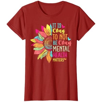 Tidak Apa-apa Untuk Tidak Baik T-Shirt Bunga Matahari Kesadaran Kesehatan Mental |ThjD7kHb|