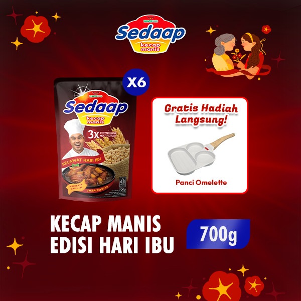 

Kecap Sedaap Yellow bean Special Hari Ibu 700g x6 free Panci Omelette