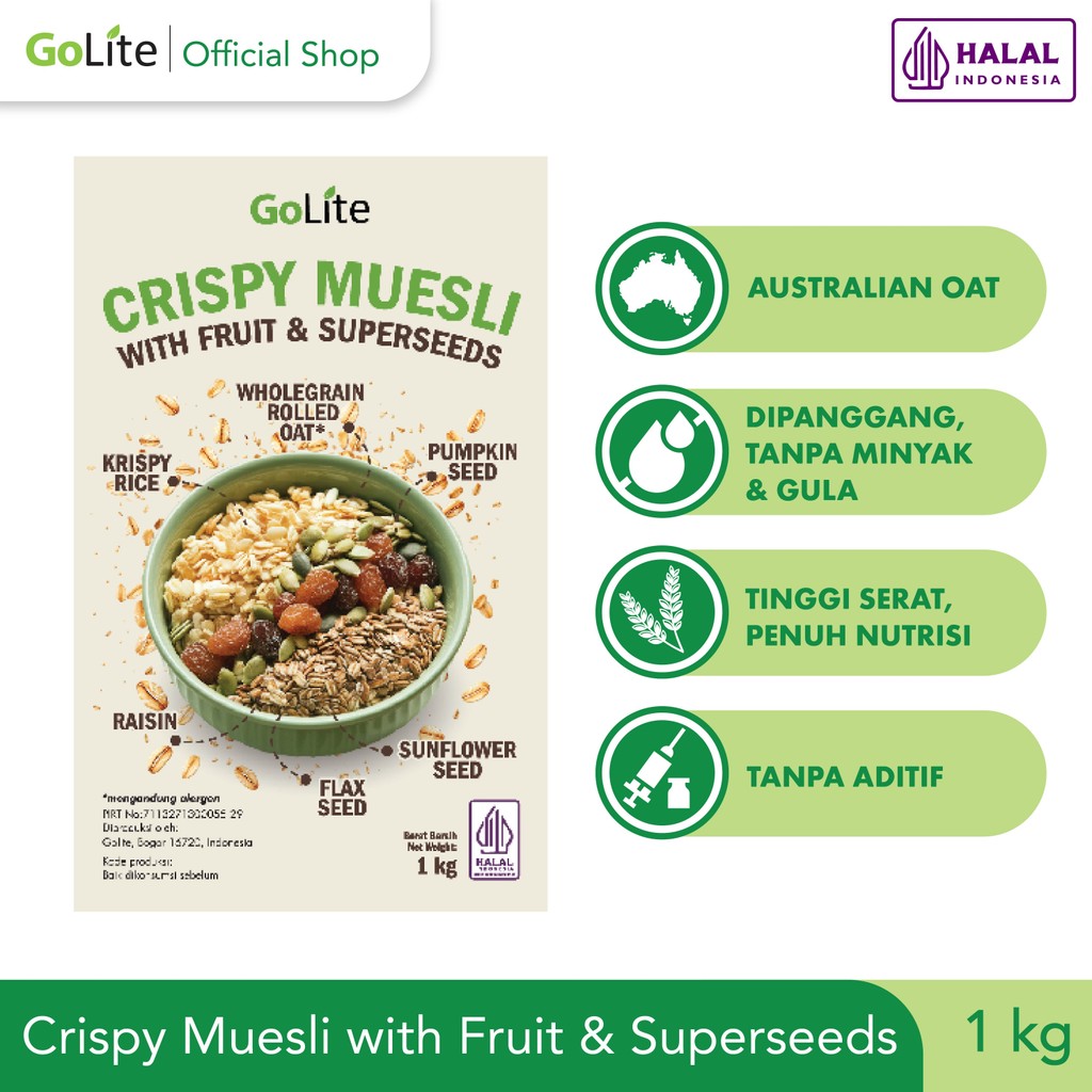 

GoLite Crispy Muesli with Fruit & Superseeds 1kg