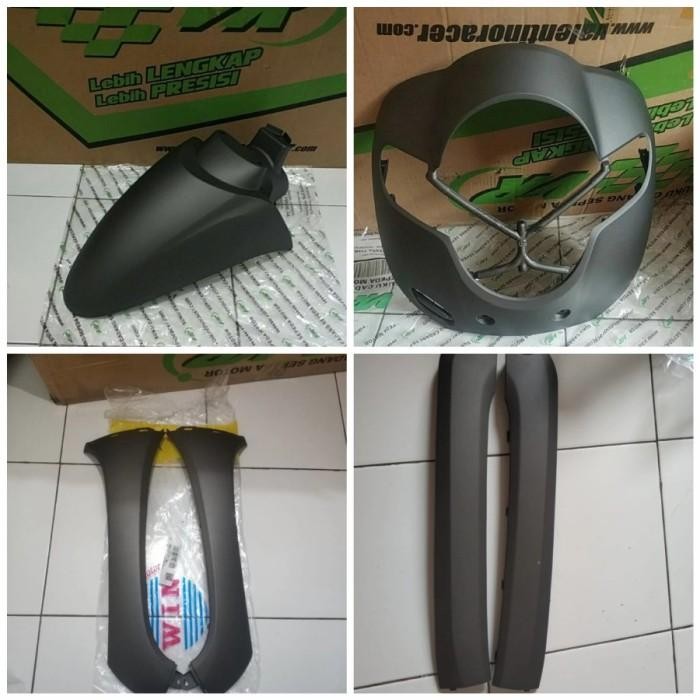 PAKETAN Cover Body Bodi Depan Honda Scoopy Donat 2017-2020 Hitam Doff Import Premium
