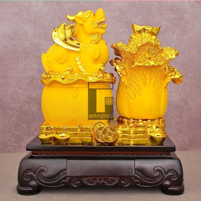 LKJ Patung Celengan Singa Kembar Cilin Sawi Putih Kantong Uang Coin Kertas