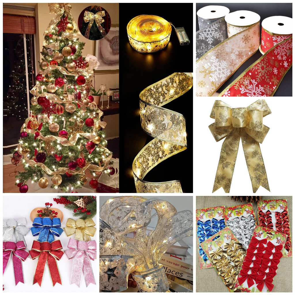 

Dekorasi Natal [1 ROLL] Aksesoris Hias Pita Kawat Per 1 Roll Pohon Natal Dekorasi Pintu Natal 1,2,10