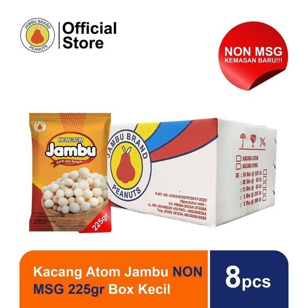 

BOOM SALE Kacang Atom Jambu Non MSG 225 gr Box Kecil