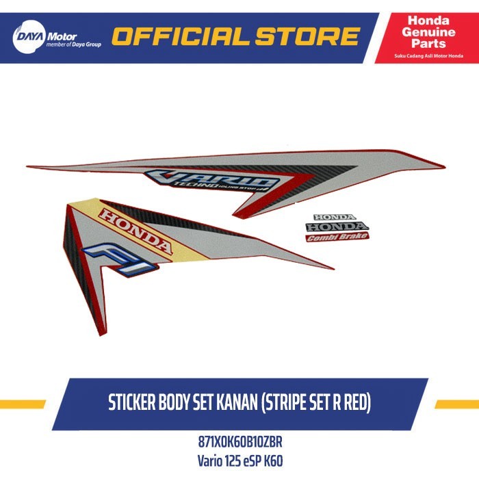 871X0K60B10ZBR Sticker Body Set Kanan Merah Vario 125 eSP K60