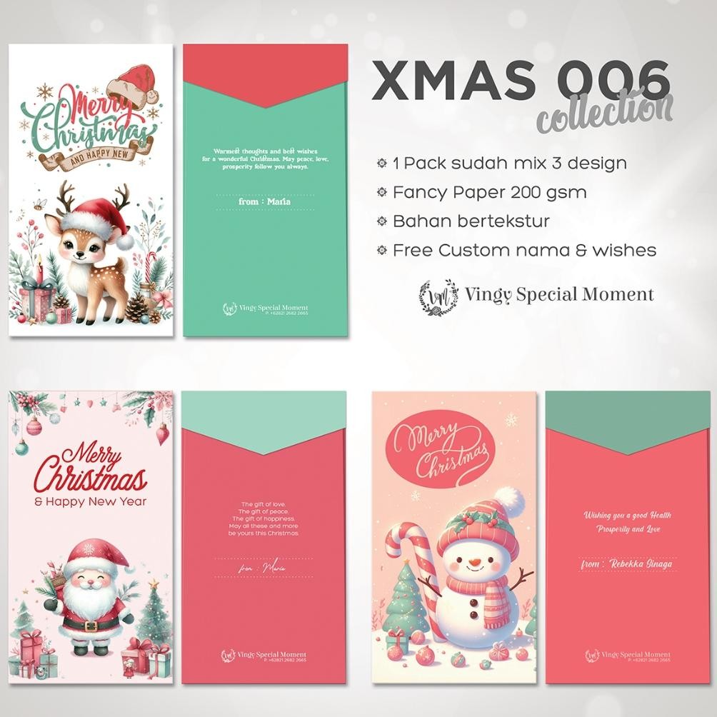 

Kjh Angpao Natal Custom - Amplop Uang Christmas Customize Nama Dan Wishes