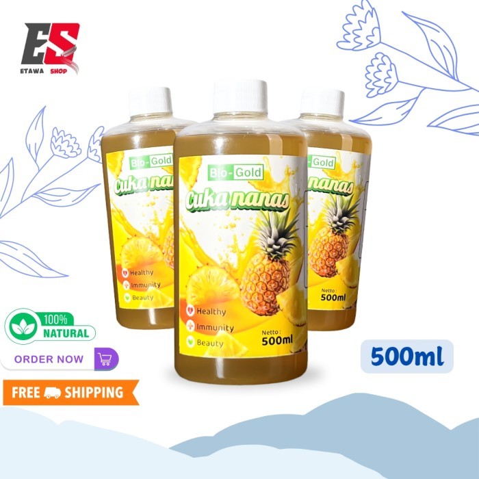 

[Paket 3 Murah] Bio Gold - Cuka Nanas Fermentasi Alami Organik With Mother 500 Ml