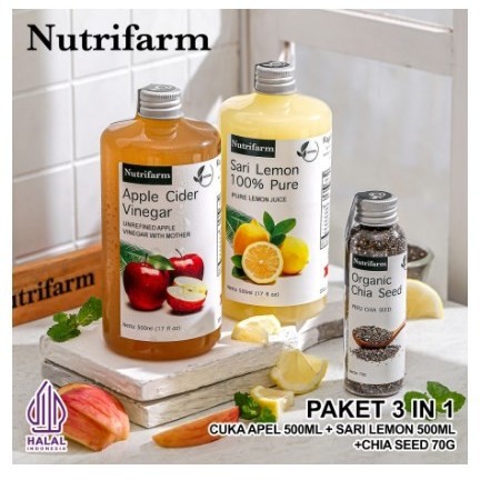 

Promo Original Nutrifarm Paket 3In1 Cuka Apel Sari Lemon Chia Seed Original