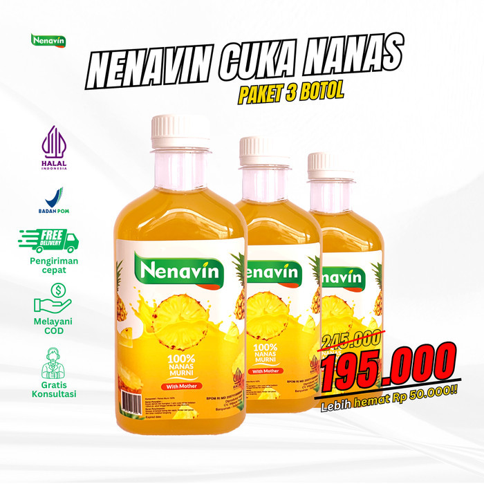 

Nenavin Cuka Nanas Original Bantu Atasi Masalah Diabetes 3 Botol