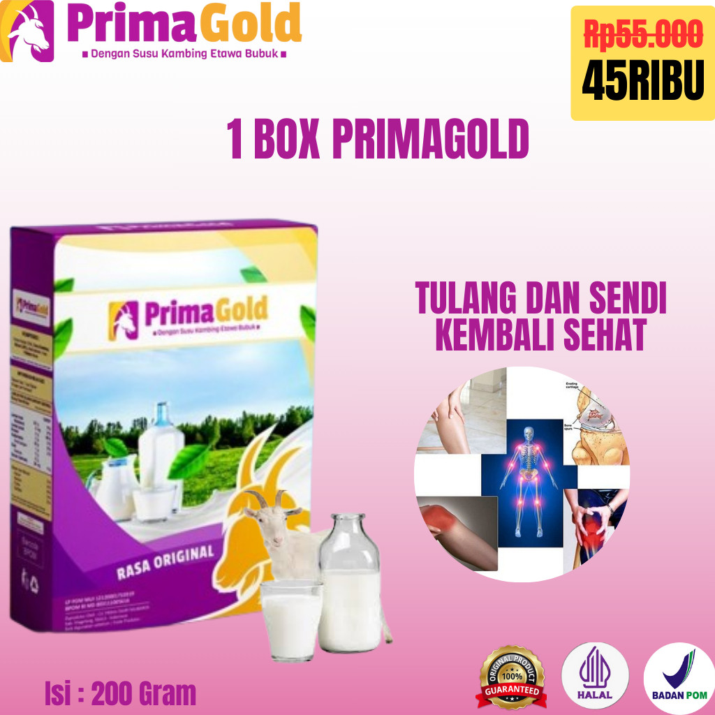 

1 Box Susu Kambing Primagold Atasi Masalah Pengapuran Tulang Osteoporosis Nyeri Sendi Asam Urat Secara Alami