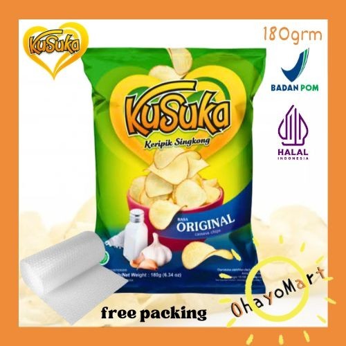 

BOOM SALE Kusuka Keripik singkong Rasa Original / Cassava Chips Original 180grm