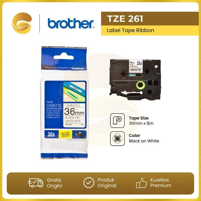 

Sale Brother Label Tape Tze 261 36Mm Black On White