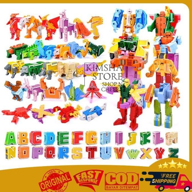 Mainan Huruf Abjad Alphabet Robot Animal Dino Transformer Edukasi Anak Voucer Berlaku